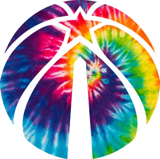 Washington Wizards rainbow spiral tie-dye logo iron on paper